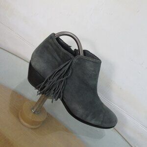 Sam Edelman Western booties suede leather Fringe size 8.5
